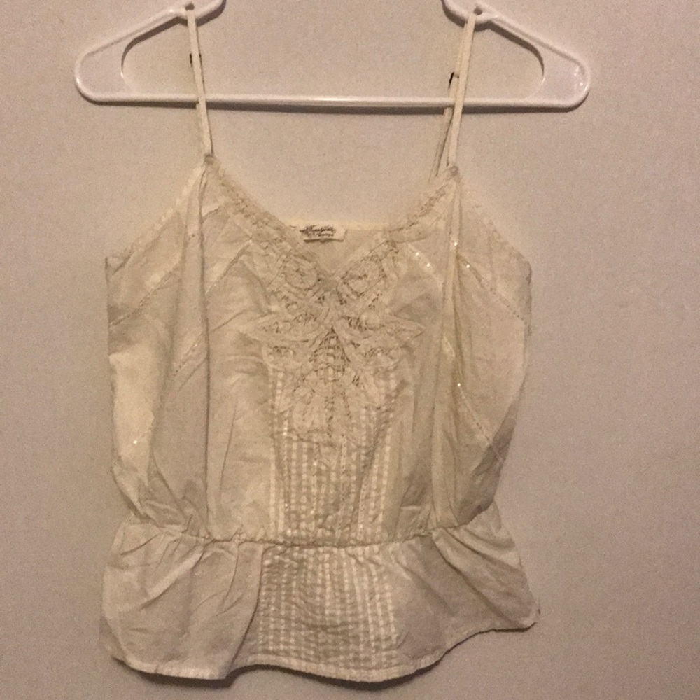 forever twentyone boutique beaded white tank top